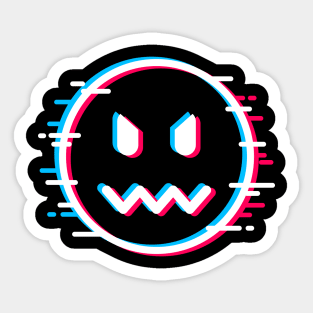 Glitch Face Mad Sticker